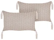 Dekokissen 2er Set HAKONE 45 x 25 cm Taupe Geometrisches Muster_856427