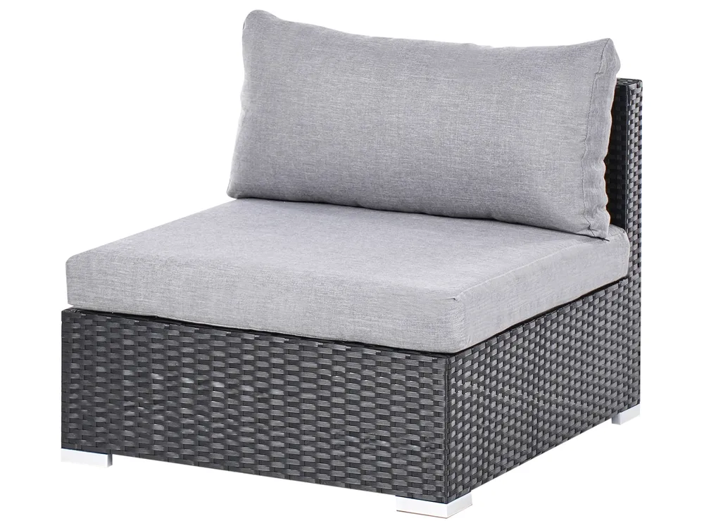 Garten Ecksofa mit Tisch 4-Sitzer SANO Polyrattan Schwarz rechtsseitig_976023