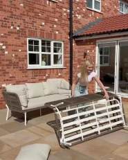 Gartensofa Set 7-Sitzer ROBELLA mit Tischen Beige_1072080