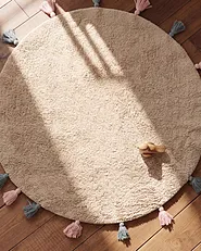 Kindervloerkleed KODINHI  Beige ø 120 cm Katoen_1155062