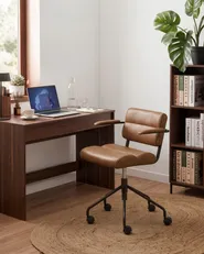 Schreibtischstuhl CANDOR Kunstleder Dunkelbraun_1059311