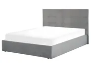 Bett mit Stauraum LORIENT Samtstoff Hellgrau 140 x 200 cm_827087