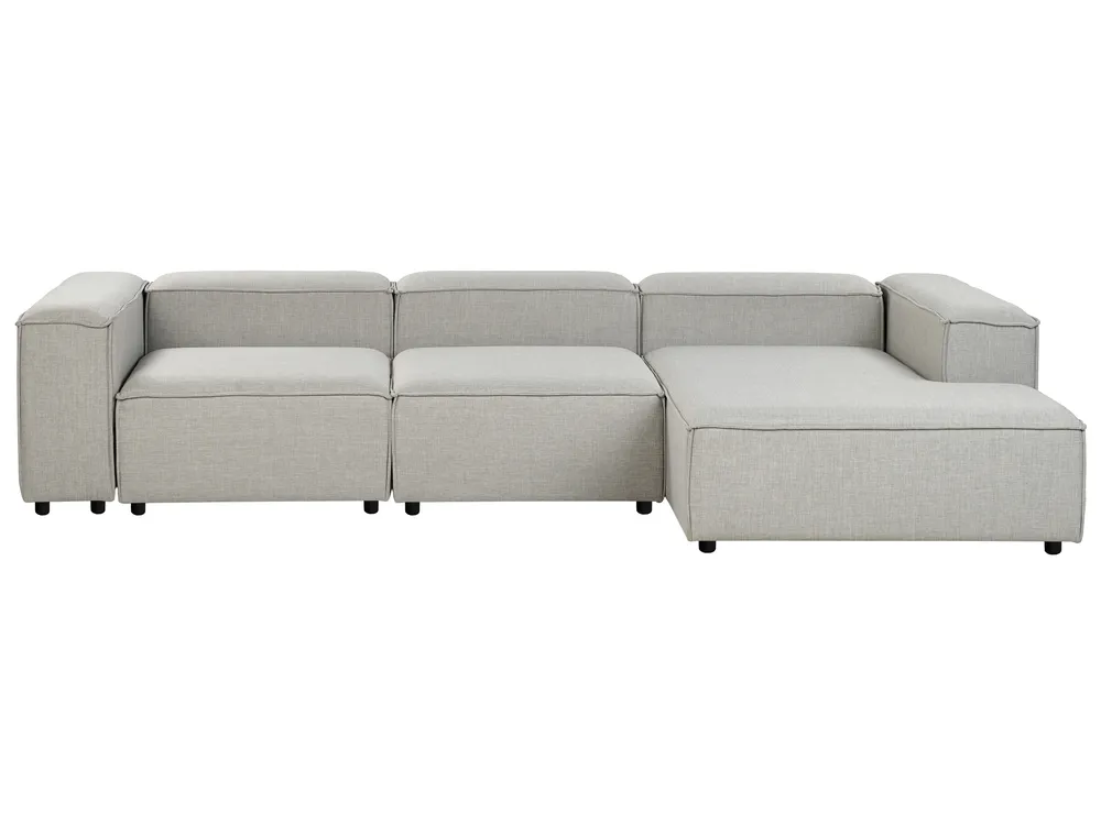 Modul Ecksofa 4-Sitzer ARDAL Stoff Hellgrau linksseitig