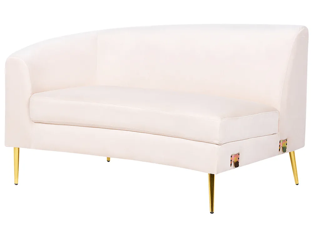 Halbrundes Sofa 4-Sitzer MOSS Samtstoff Hellbeige_851366
