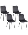 Esszimmerstuhl 4er Set KALISPELL Samtstoff Schwarz