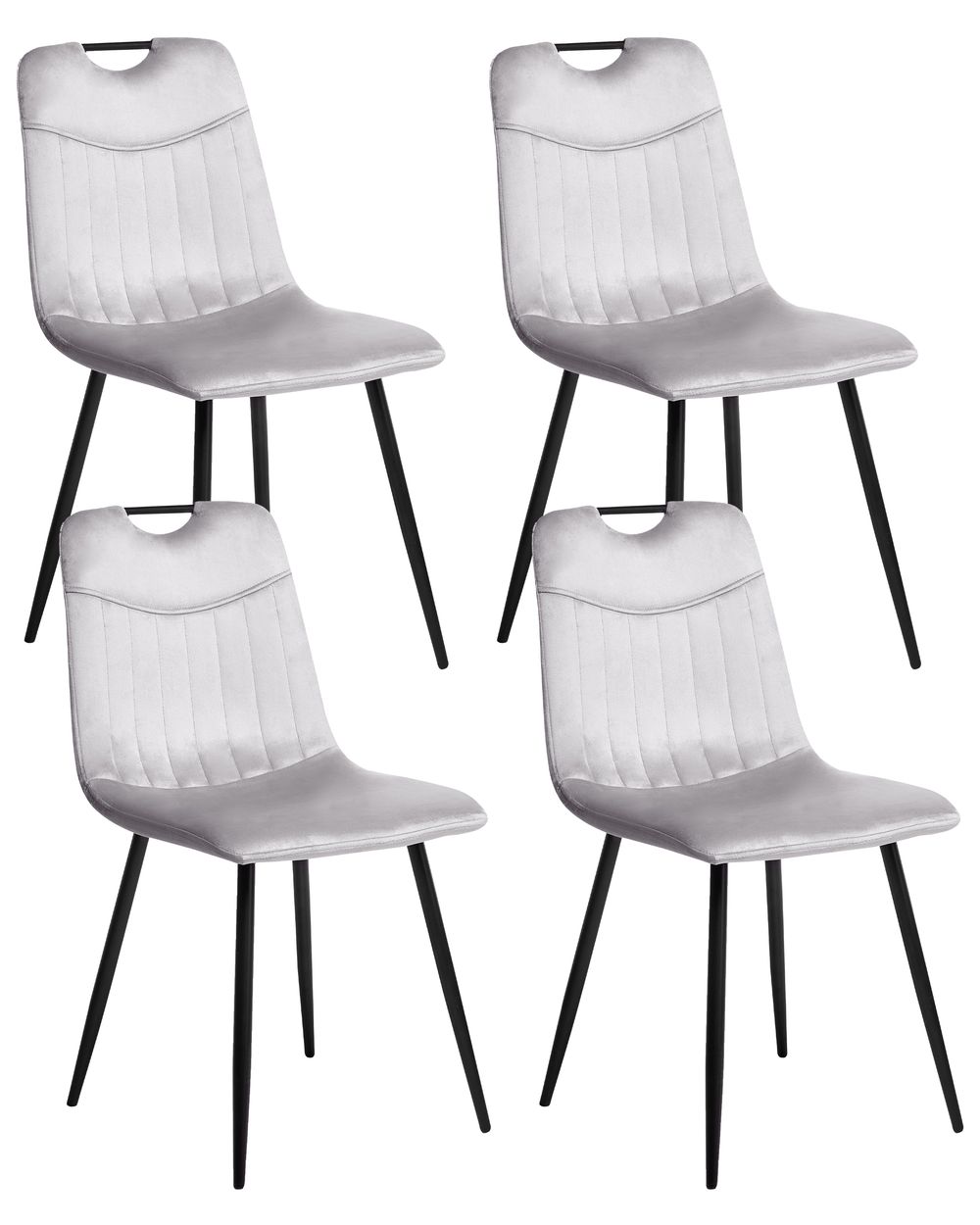 Set od 4 blagovaonske stolice ARGYLE Samet svijetlosivi