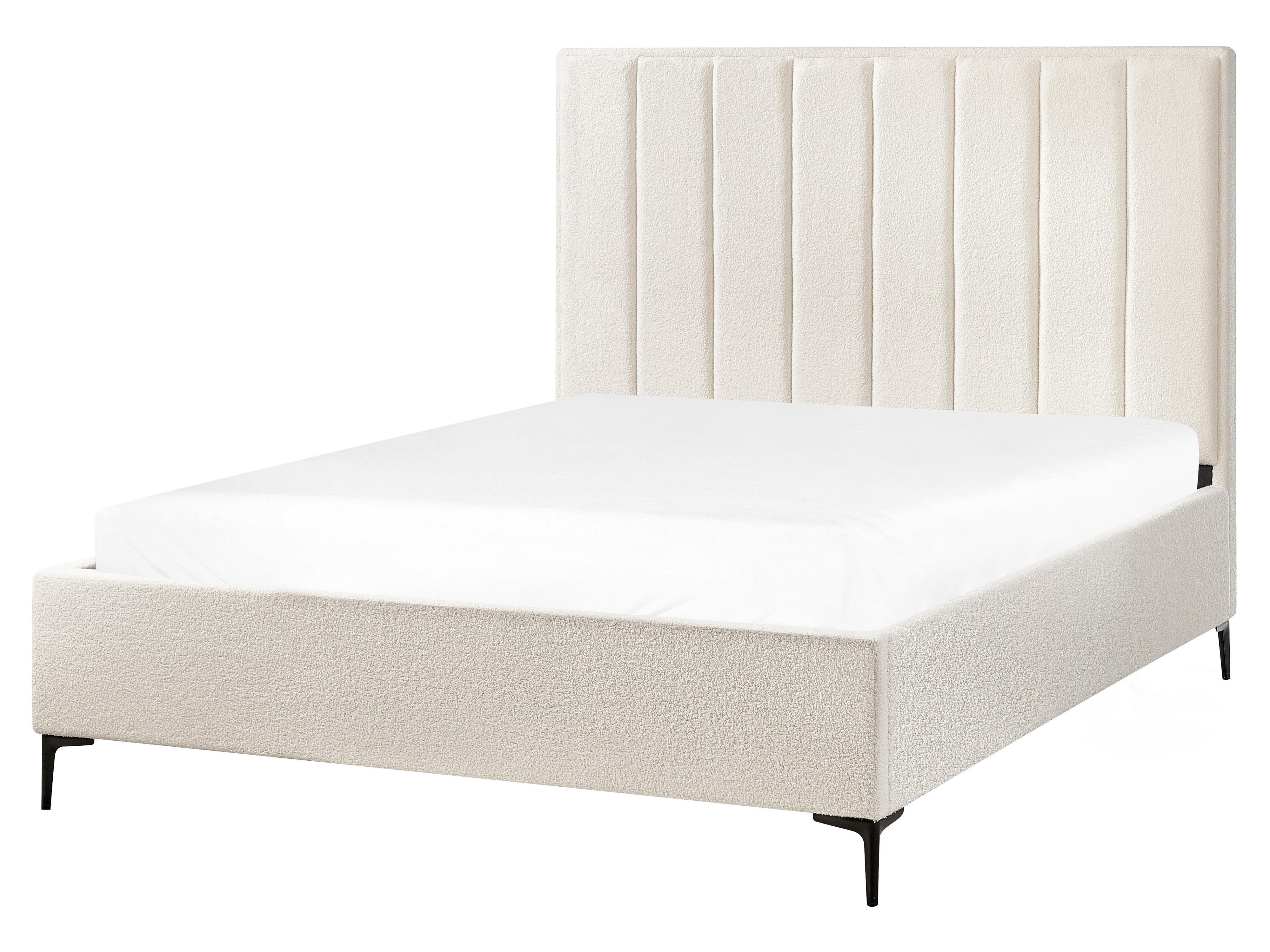 Bedroom Set SEZANNE Boucle Off-White 160 x 200 cm (EU King Size)_939788