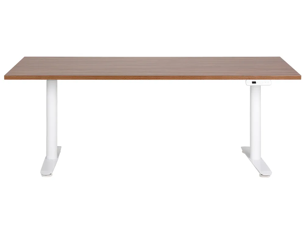 Schreibtisch elektrisch höhenverstellbar DESTINAS 180 cm 80 cm Braun / Weiß_899618