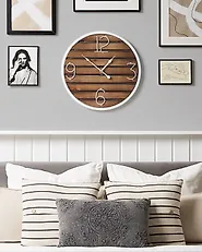 Wall Clock ARRIAGA Fir Wood Dark Brown_1179664