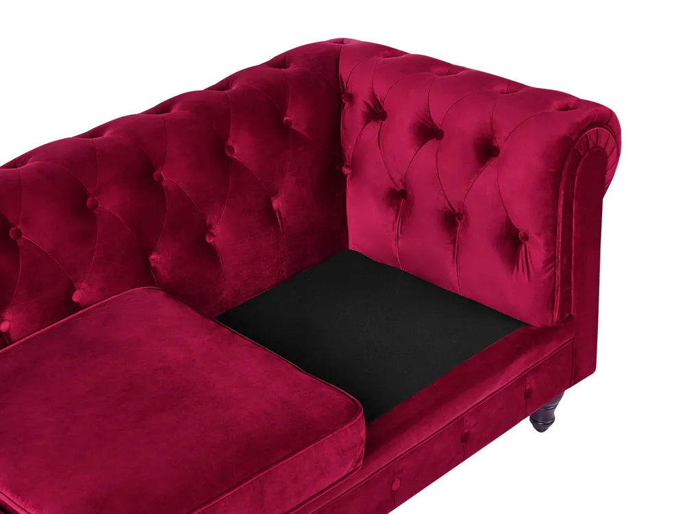Sofa Set 4-Sitzer CHESTERFIELD Samtstoff Dunkelrot_778812