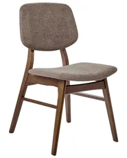 Set of 2 Dining Chairs ELAINE Boucle Dark Brown/ Taupe_952266