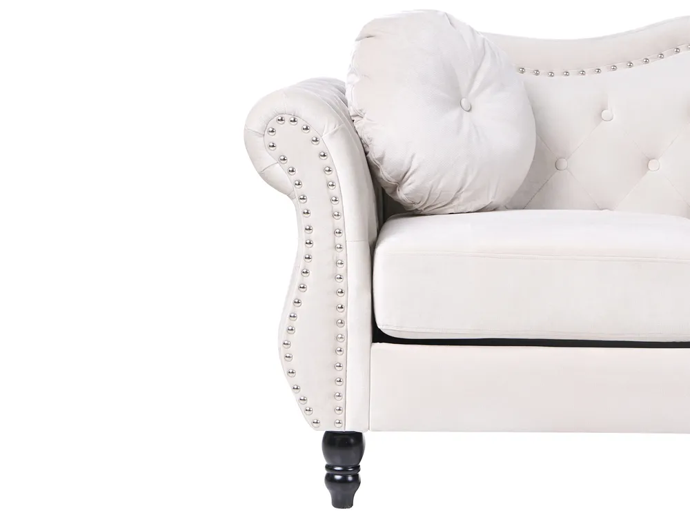 Sofa 2-Sitzer SKIEN Samtstoff Hellbeige_743268