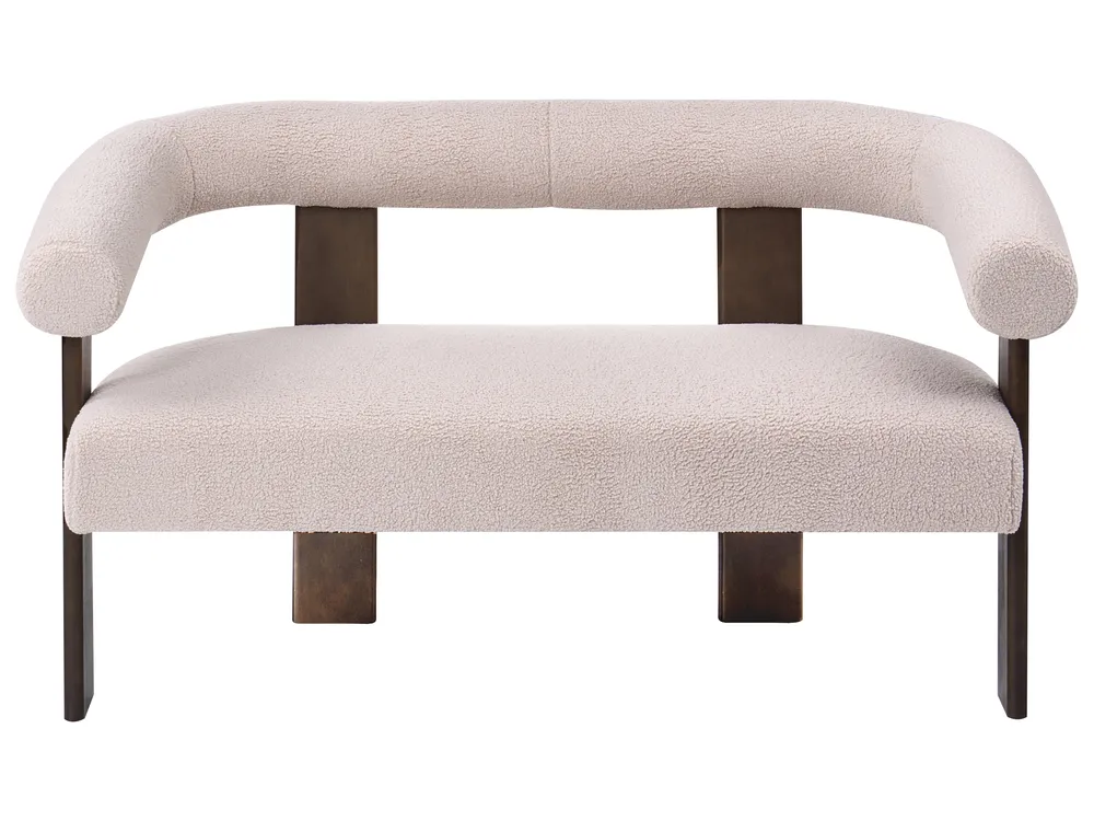 Sofa Set ILBRO Bouclé Dunkelbraun / Beige_1061194
