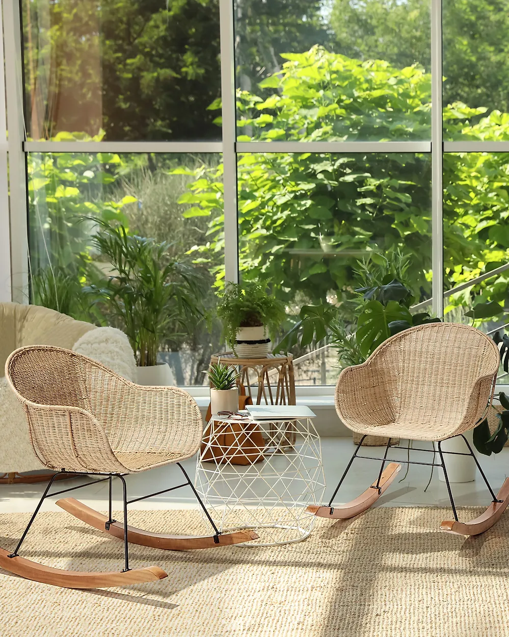Set of 2 Rocking Chairs LAVINIO Rattan Natural_1185219