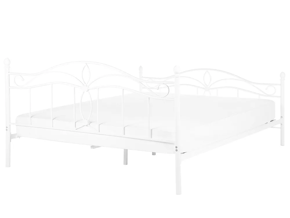 Bett mit Lattenrost Metall ANTLIA 160 x 200 cm Weiß_806612