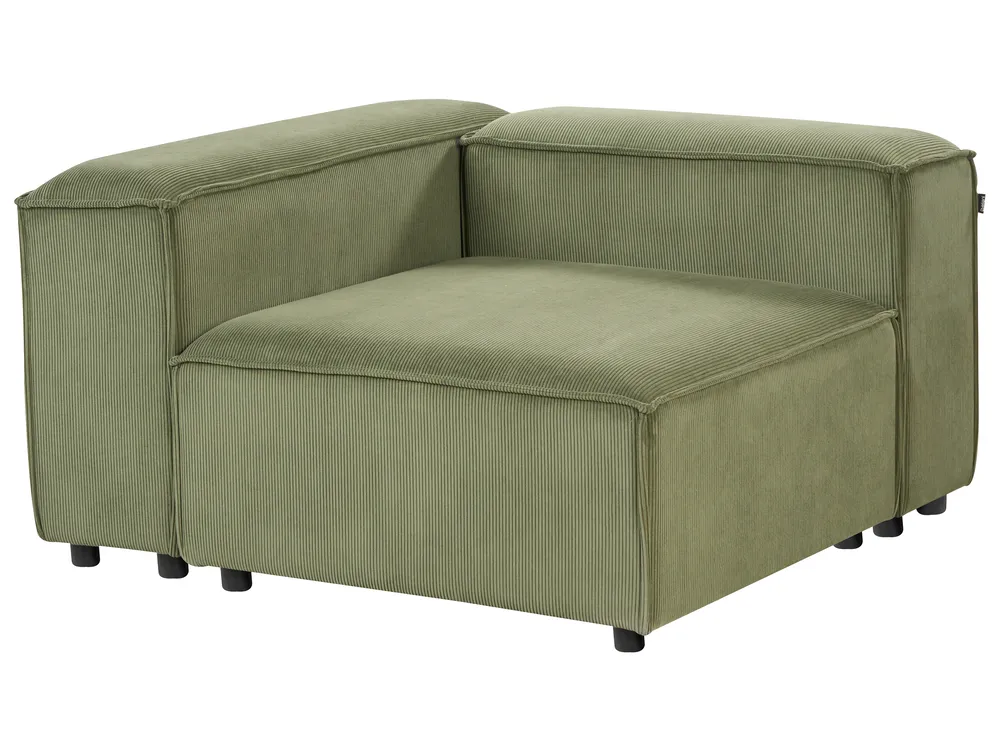Modul Ecksofa 2-Sitzer ARDAL mit Ottomane Cord Grün linksseitig_947422