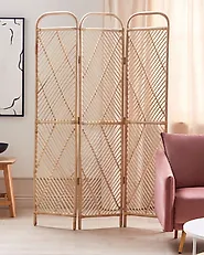 3 Panel Room Divider COSENZA 106 cm 180 cm Light Brown_1173618