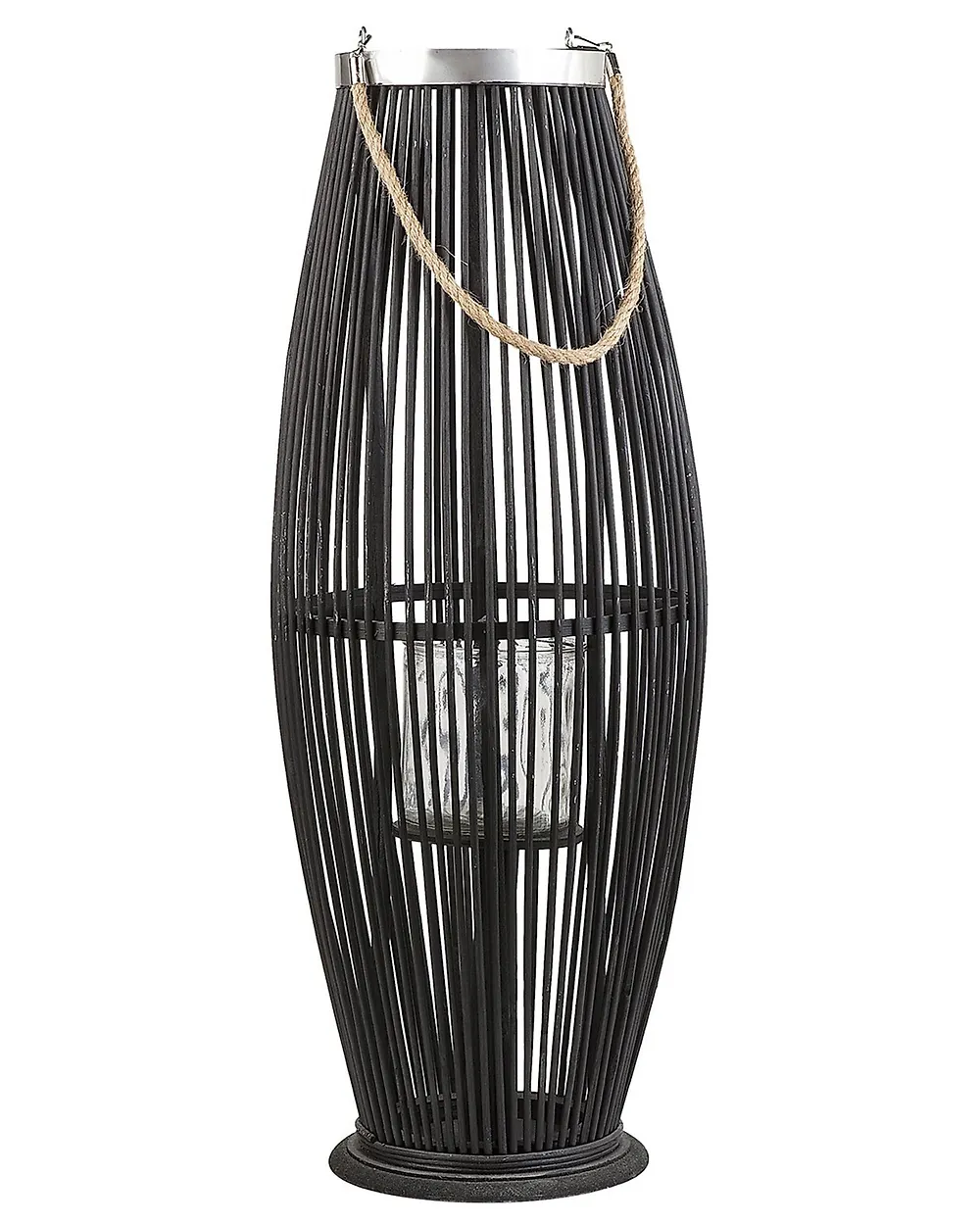 Laterne TAHITI 72 cm Bambus Schwarz