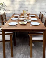 Garden Dining Set 6 Seater JACO/SUMIRAGO Acacia Wood Light Brown_1161555