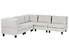 Modul Ecksofa 5-Sitzer UNSTAD Stoff Hellbeige rechtsseitig