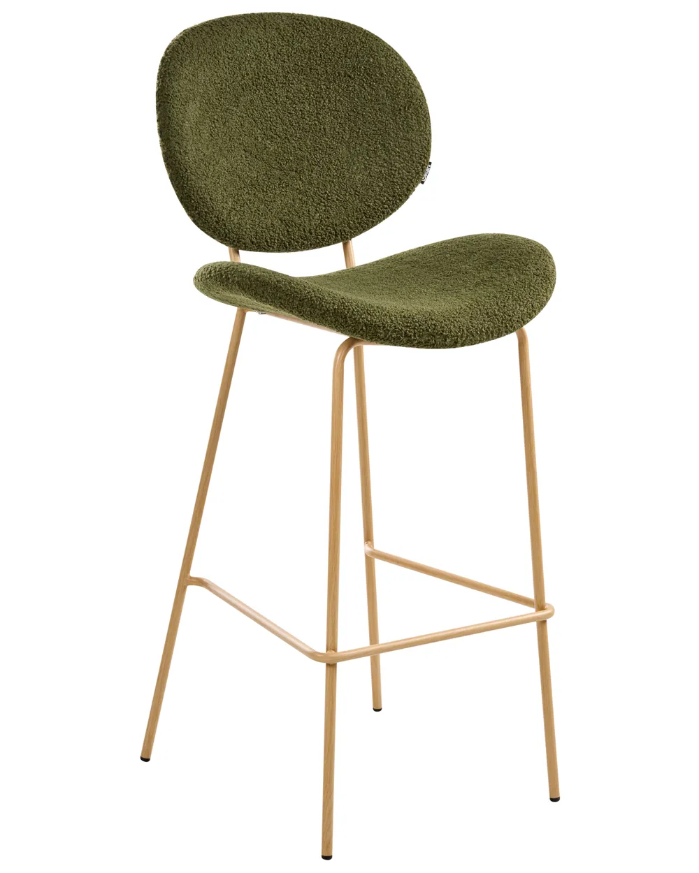 Set mit 2 Barstühlen LUANA Bouclé Dunkelgrün_1026947