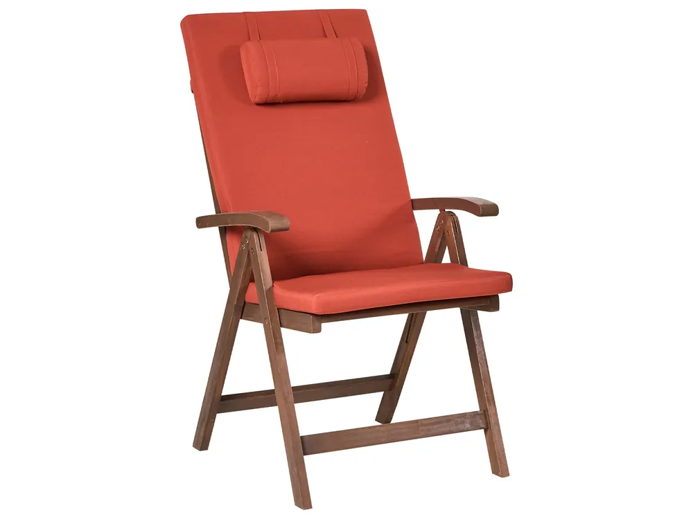 Gartenmöbel Set 6-Sitzer AMANTEA PREMIUM Akazienholz Rot_995349