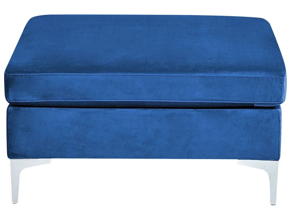 Modular Corner Sofa 6 Seater EVJA with Ottoman Velvet Navy Blue Right Hand_859831