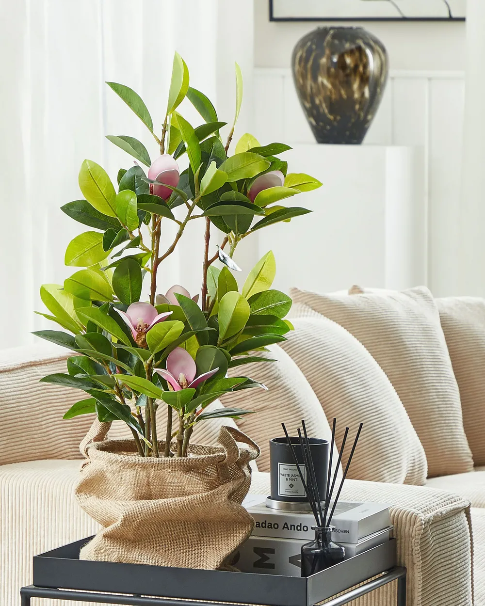 Kunstpflanze MAGNOLIA 70 cm Grn - Beliani.de