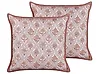 Dekokissen 2er Set PICEA 45 x 45 cm Samtstoff Rot Blumenmuster