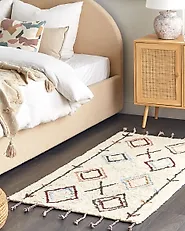 Rug CORUM Beige 80 x 150 cm Cotton_1178475