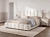 Bett mit Stauraum VAUVERT Stoff Cremeweiß 180 x 200 cm