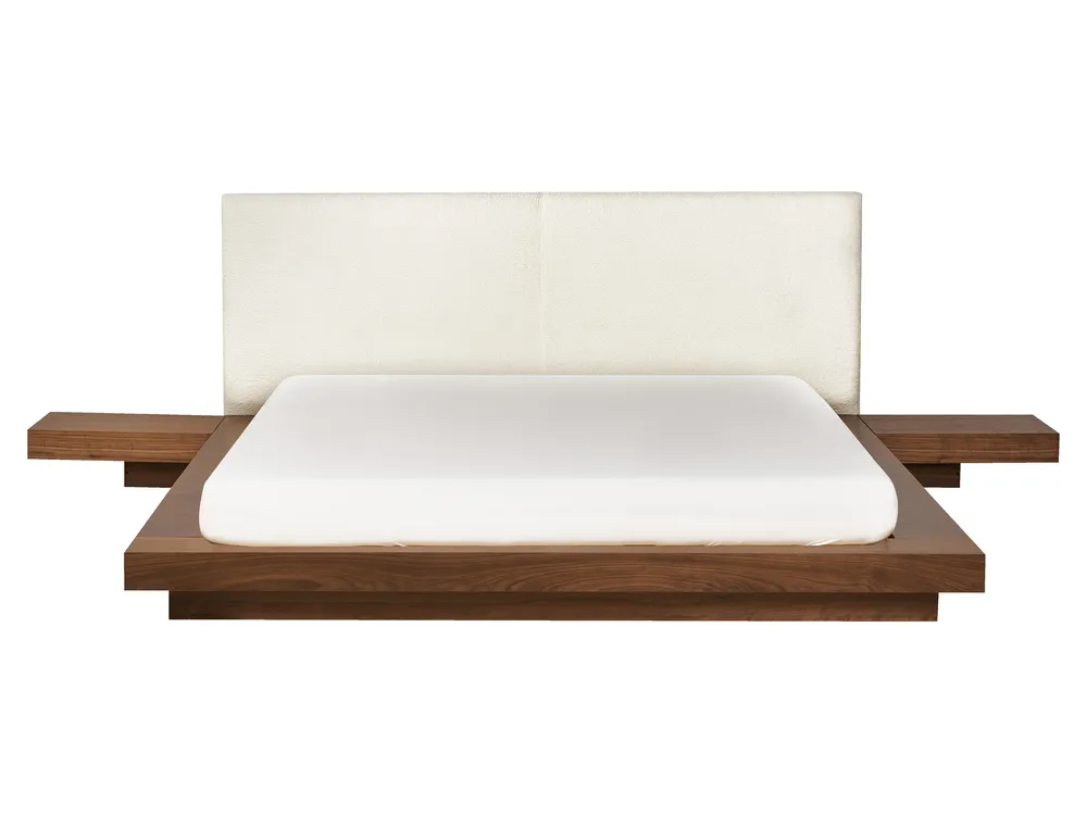 Bett mit Lattenrost Bouclé ZEN 160 x 200 cm Braune Esche_931283