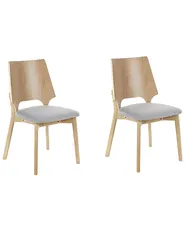 Set of 2 Dining Chairs ABEE Light Brown_837168