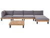 Garten Ecksofa mit Tisch 5-Sitzer FRAZZANO modular zertifiziertes Akazienholz Grau