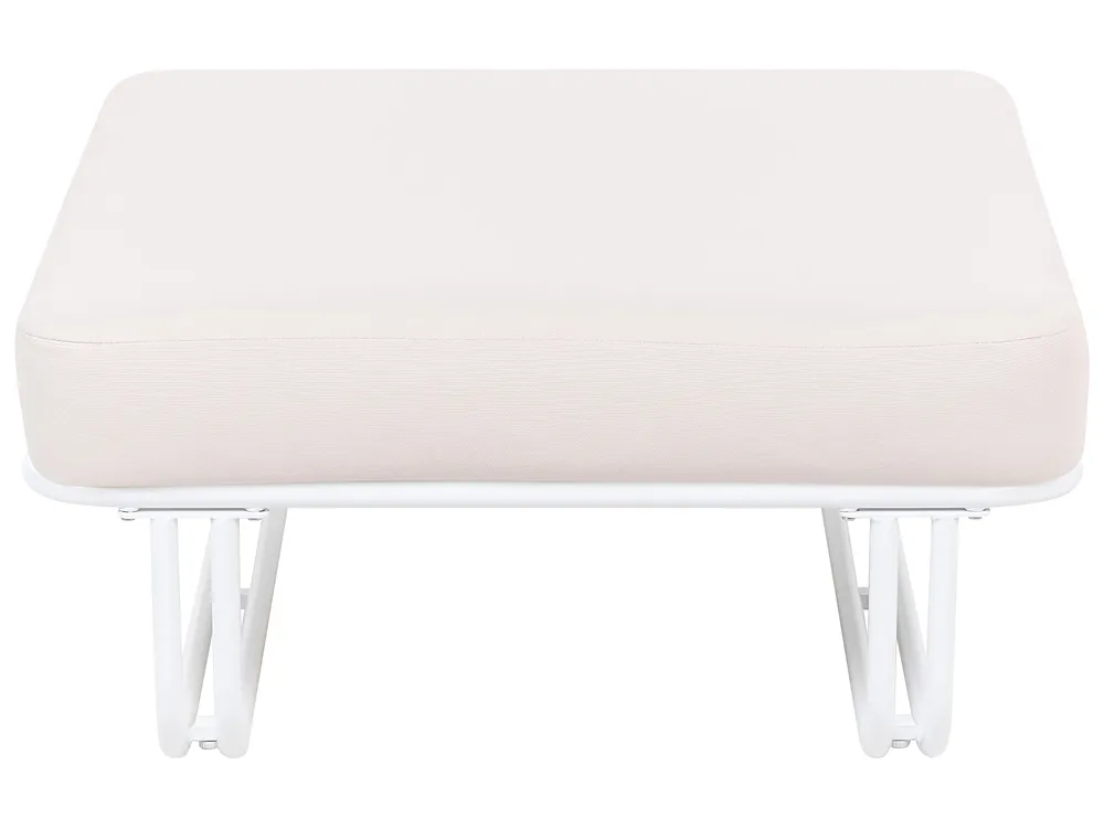 Garden Lounge Set with Table and Ottoman 3 Seater CAMEROTA  Metal White_1159159