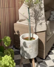 Blumentopf mit Beinen KARISTOS 36 cm Cremeweiß_1031296