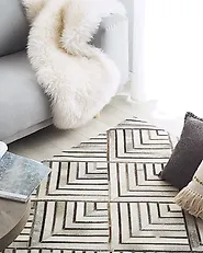 Rug TEKIR Beige 140 x 200 cm Leather_1177795