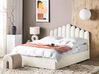Bett mit Stauraum VINCENNES Samtstoff Cremeweiß 180 x 200 cm
