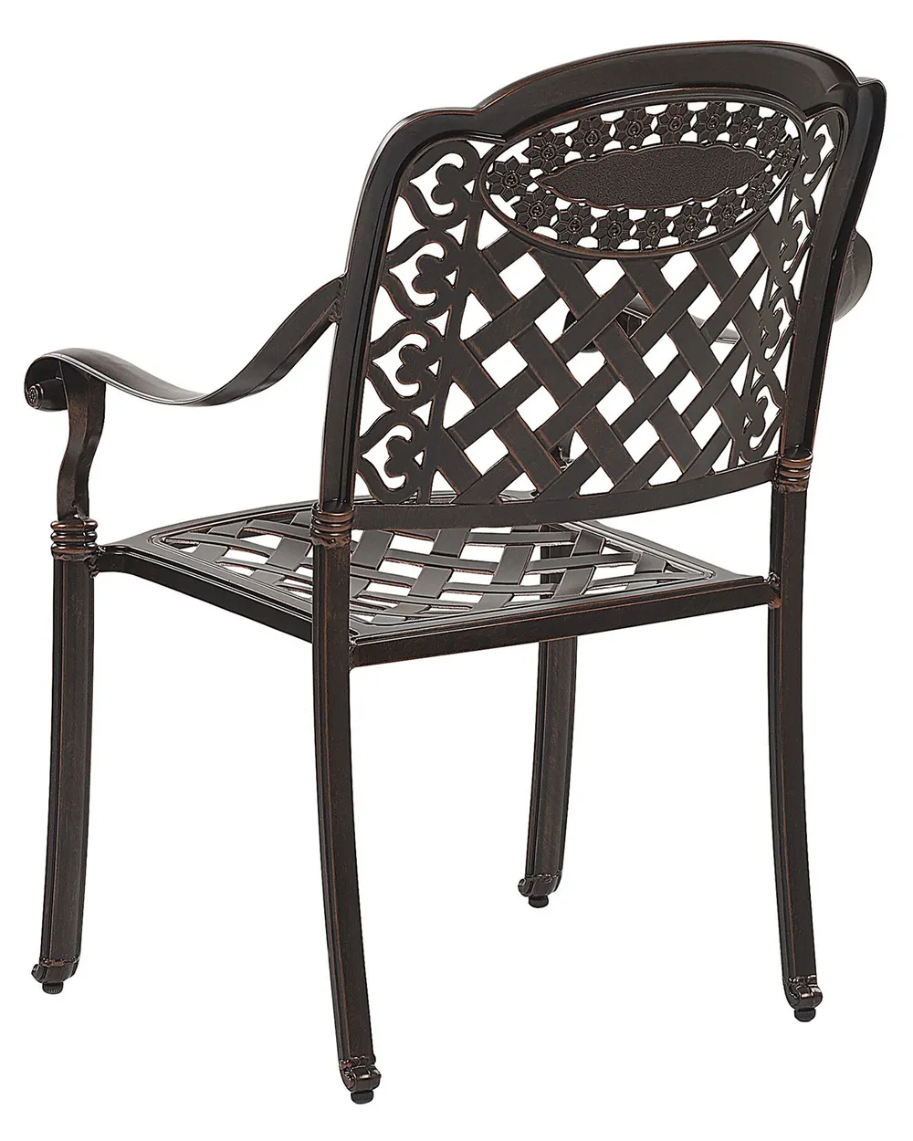 Set mit 4 Stühlen und Sitzkissen MANFRIA Metall Dunkelbraun_765573