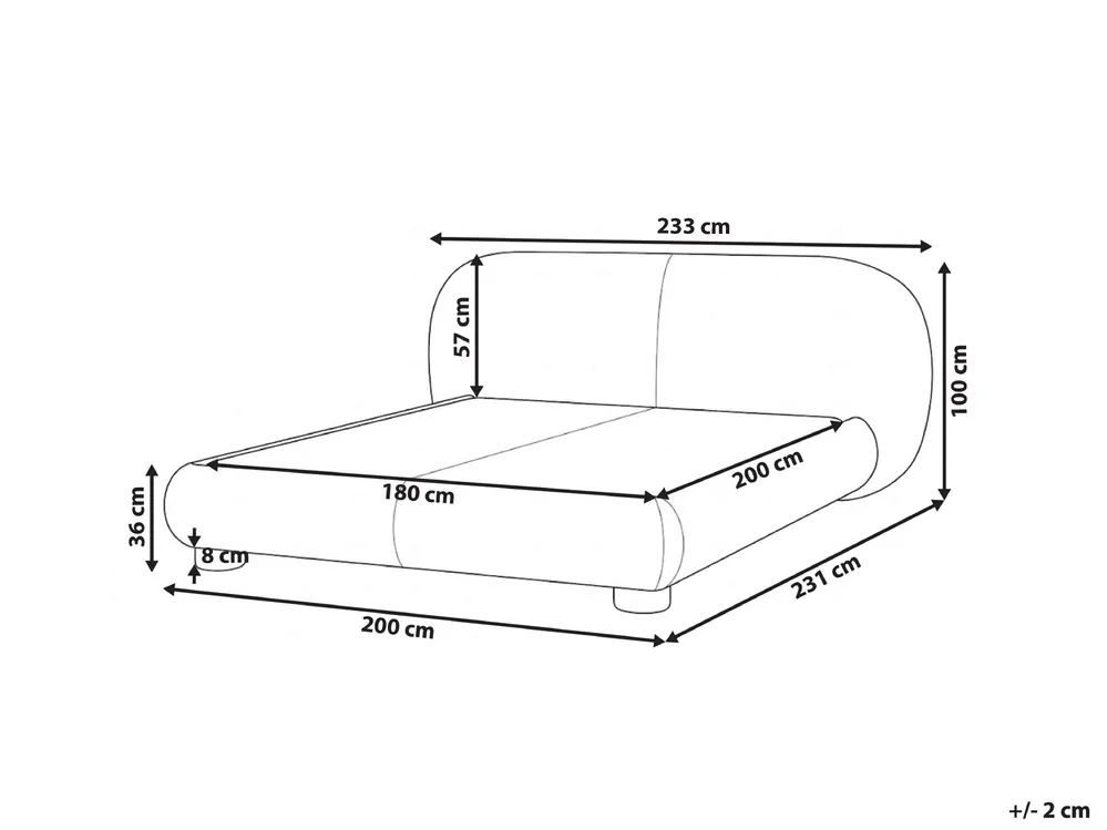 Bett mit Lattenrost Bouclé BAYEL 180 x 200 cm Taupe_1056384