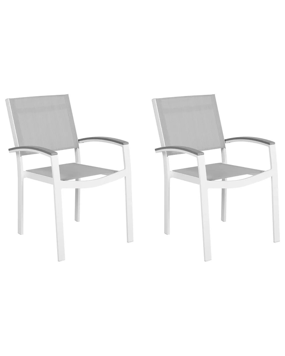 Gartenstuhl 2er Set PERETA Metall Grau
