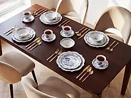 20-Piece Dinnerware Set BAY LEAF Porcelain White/Blue_1191693