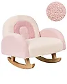 Kinderschaukelstuhl Regenbogen OMBO Bouclé Pastellrosa