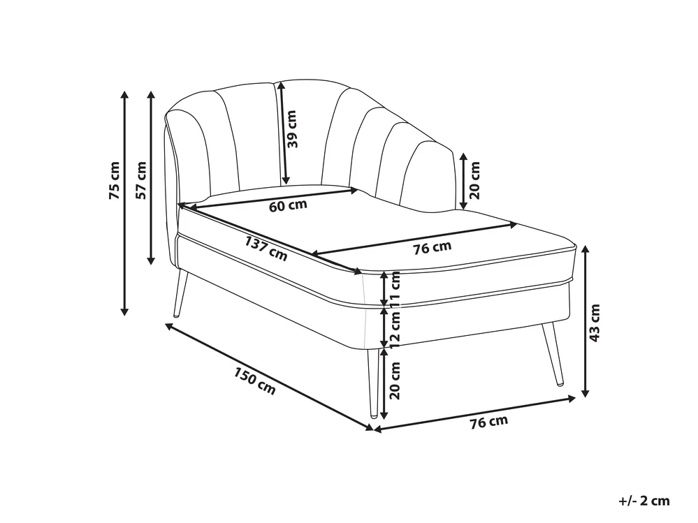 Linksseitige Chaiselongue ALLIER Bouclé Grün_879230