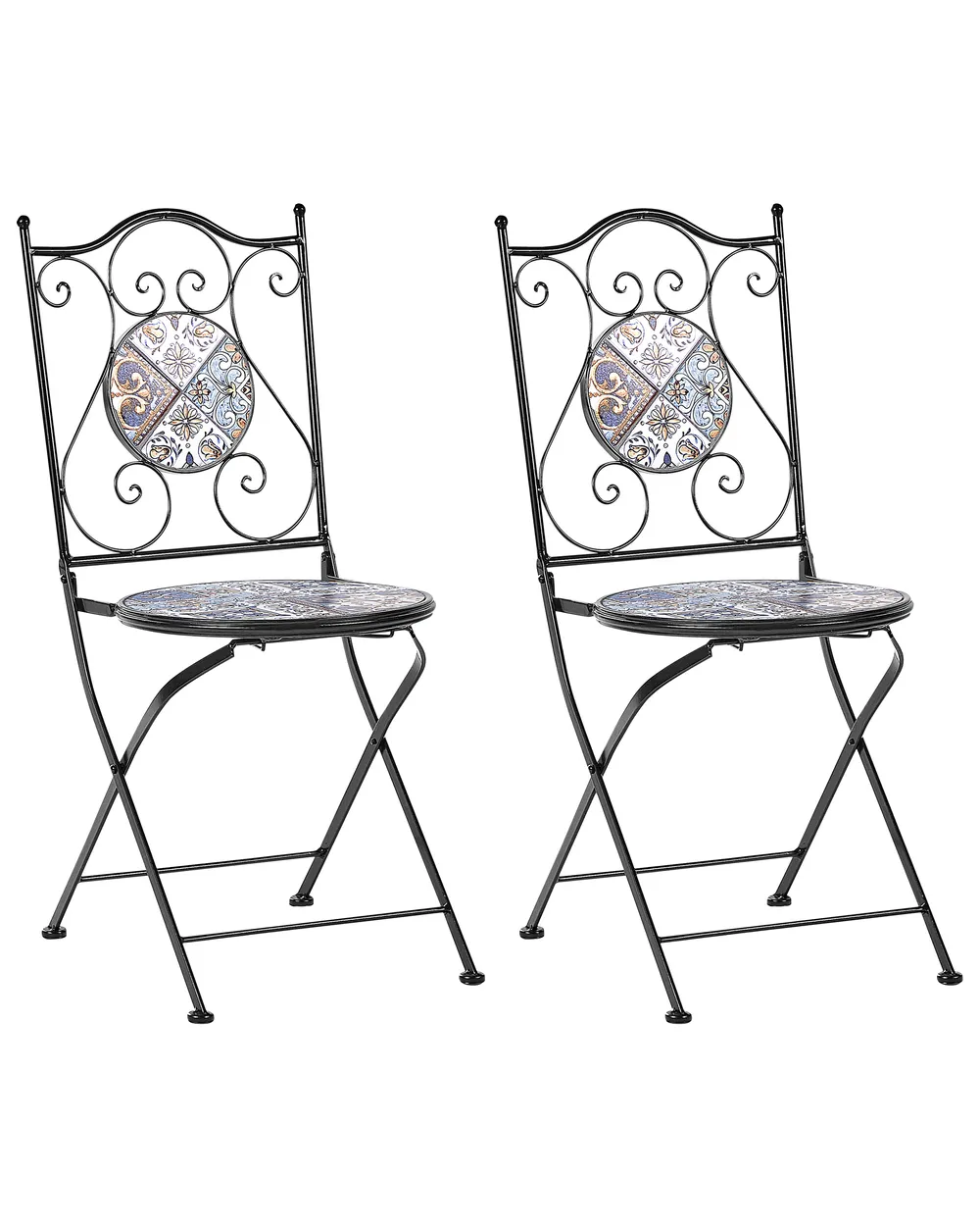 Gartenstuhl 2er Set CIVITA Metall Schwarz_1025530