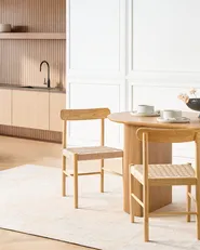 Esszimmerstuhl 2er Set EAGAN Holz Hellbraun / Beige_1078497