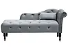 Rechtsseitige Chaiselongue IVRY Samtstoff Grau