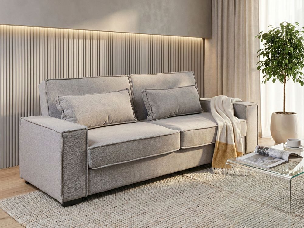 Sofa Bed 3 Seater AROLE Fabric Grey