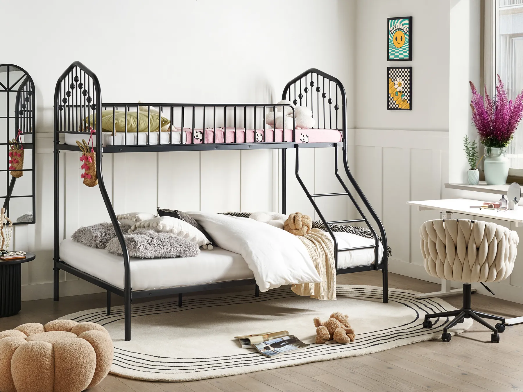 Bunk Bed Metal CHAMONIX 90/140 x 200 cm Black_976757