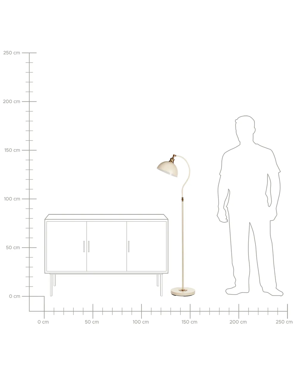 Stehlampe LENNON verstellbar Metall Hellbeige_949061